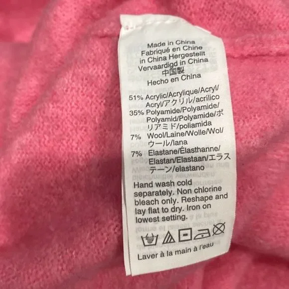 Baby pink J. Crew mock neck wool blend sweater with side collar buttons - Picture 5 of 6